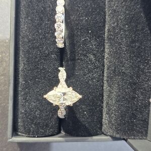 Over 2 Ct Lab Created Diamond Engagement Ring & 1 + Ct Matching Band 14k WG